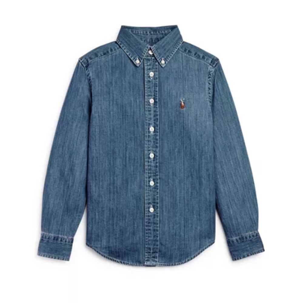 Ralph Lauren denim button down shirt size L kids 14-16